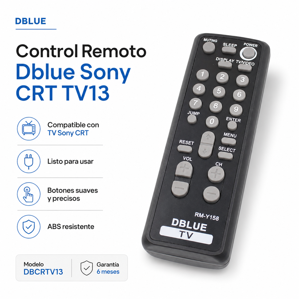 Control Remoto para TV Sony CRT Antiguas TV13