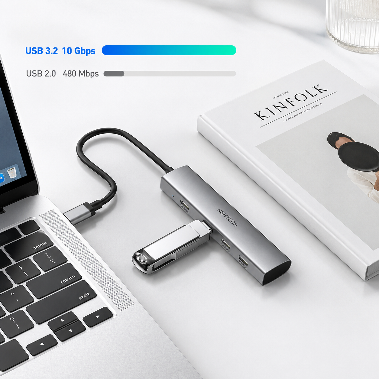HUB USB-C 3.2 Aluminium 4 Puertos C TM-100554
