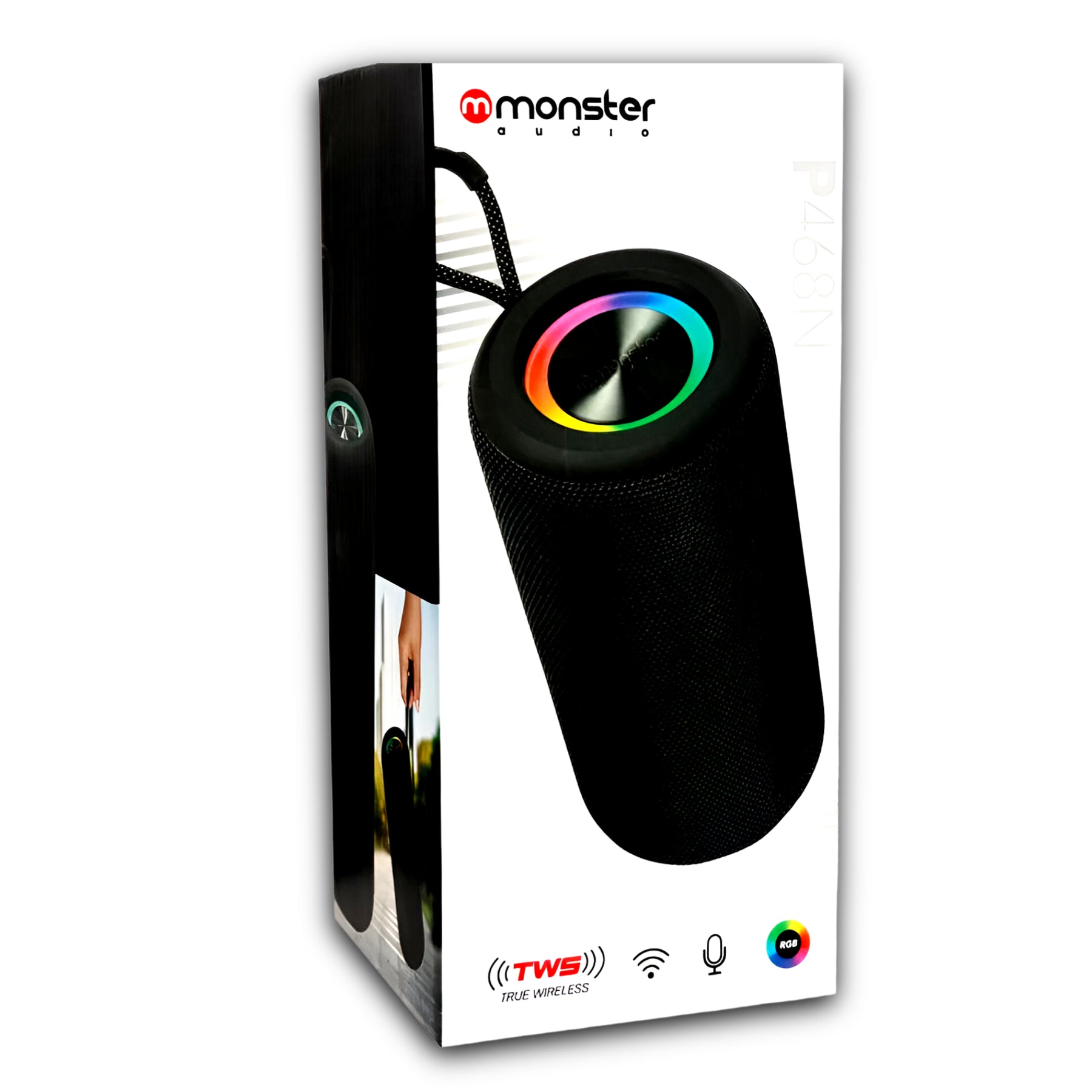 Parlante Bluetooth Monster TWS / FM / RGB / USB-C P468N +10W