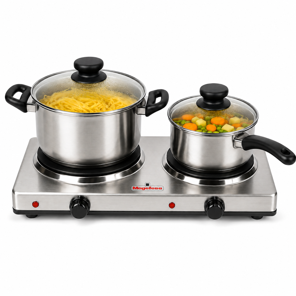 Cocina Encimera Eléctrica Magefesa MGF8022 Dinamic Inox Dual