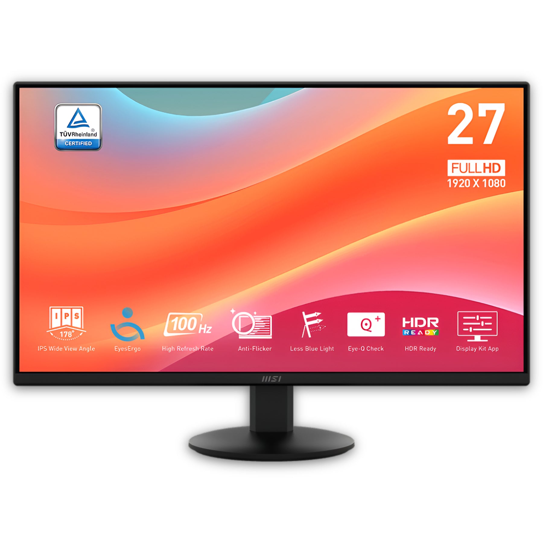 Monitor Gamer MSI PRO 27" Full HD 100HZ+ HDR Ultra Light IPS
