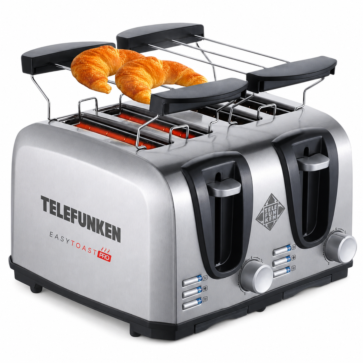 Tostador Eléctrico Doble (4en1) Easy Toast Pro Inox 1450W