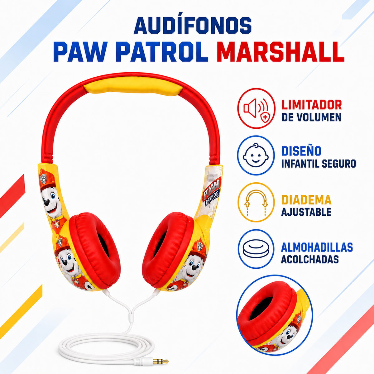 Audífonos Paw Patrol Marshall Hp203371-Mar (Niños)