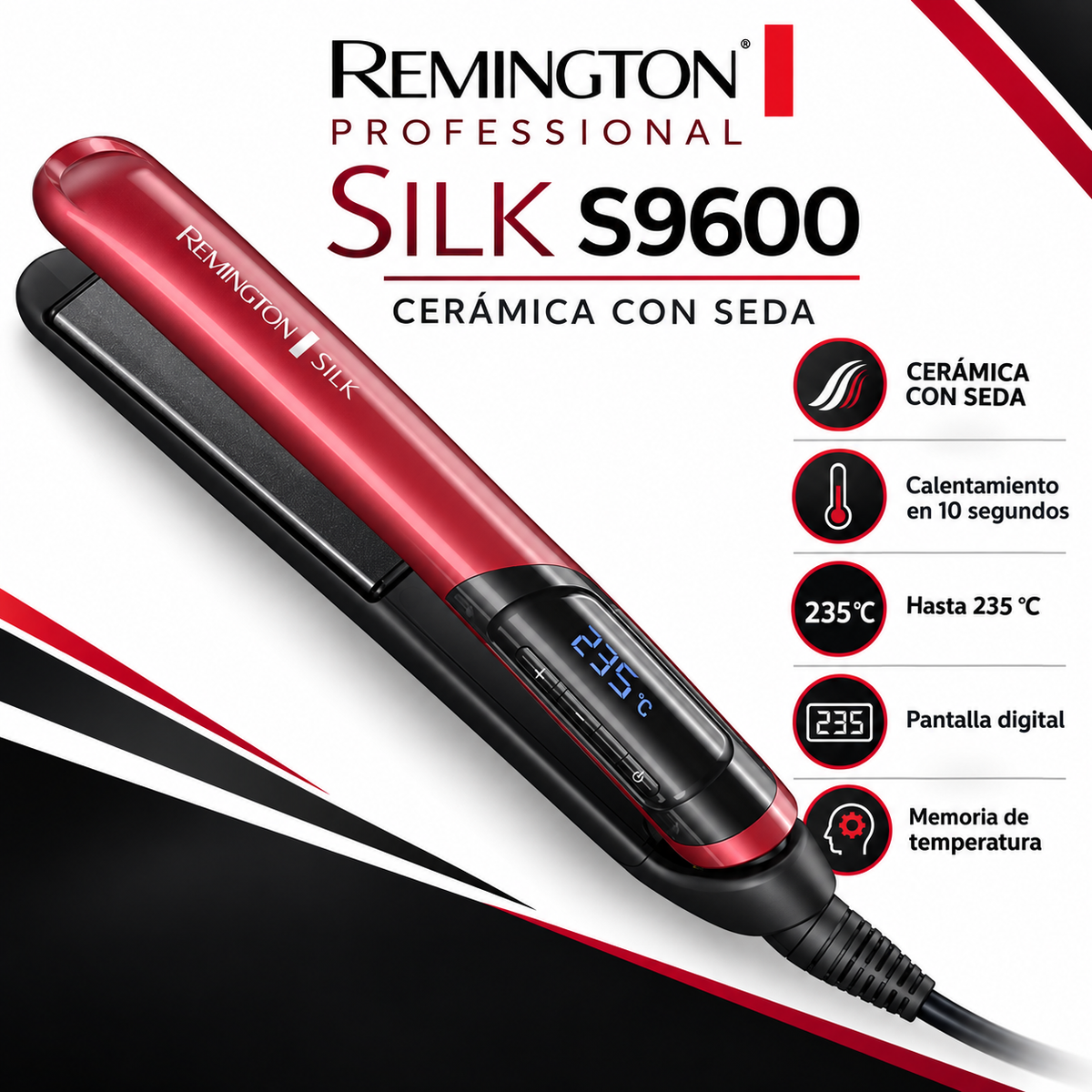 Alisador De Cabello Remington SILK S9600 Premium Ceramic