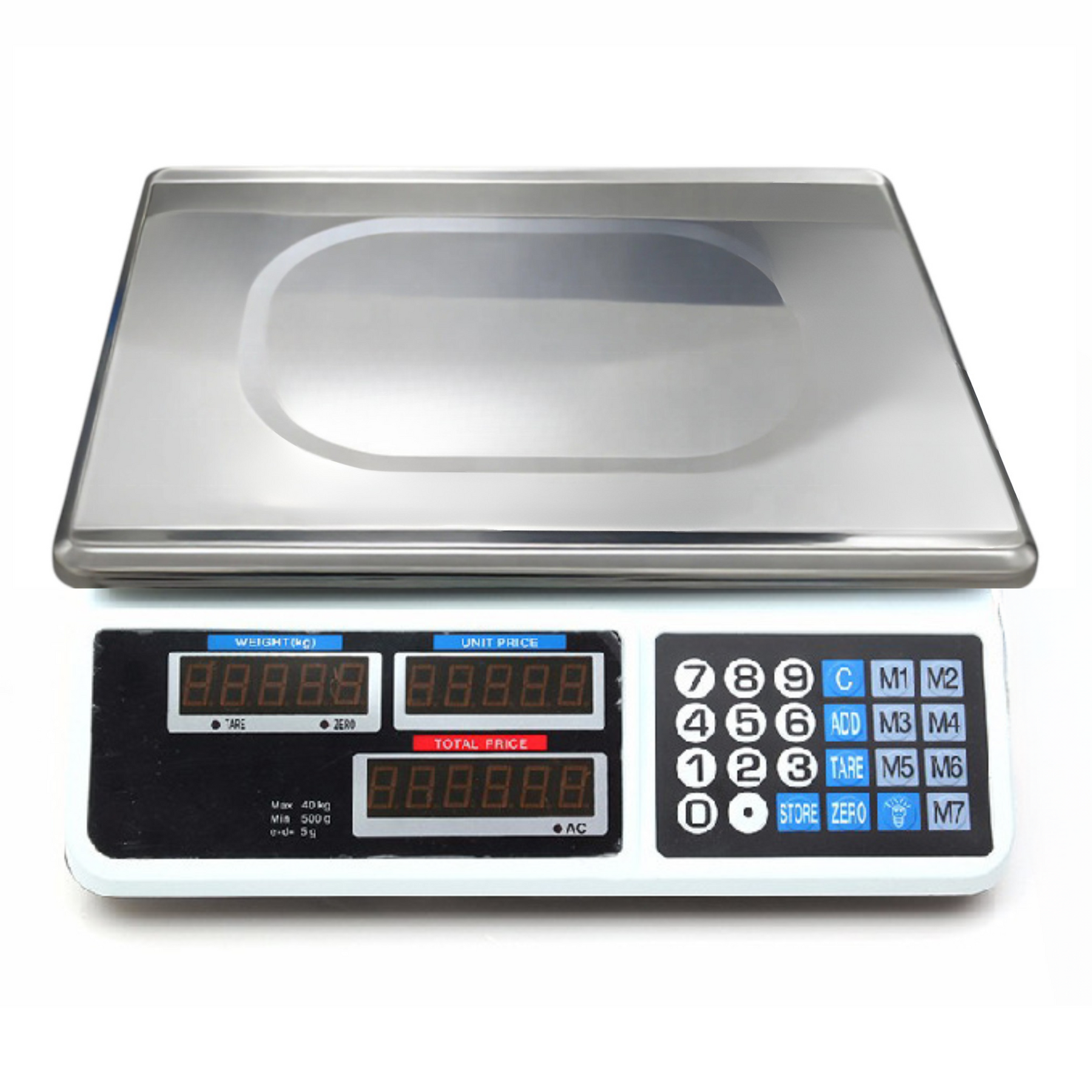 Balanza Digital Recargable para Comecios Doble Pantalla 40KG