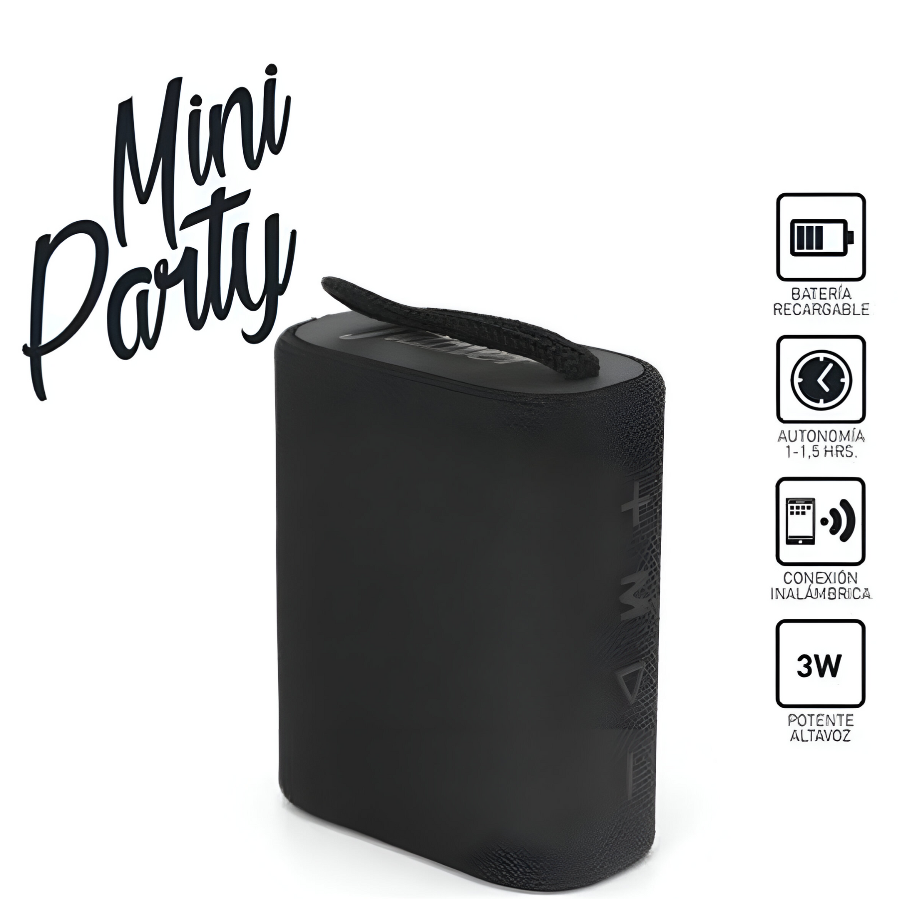 Parlante Portatil Fiddler Mini Party Bluetooth 5.0 Black 3W