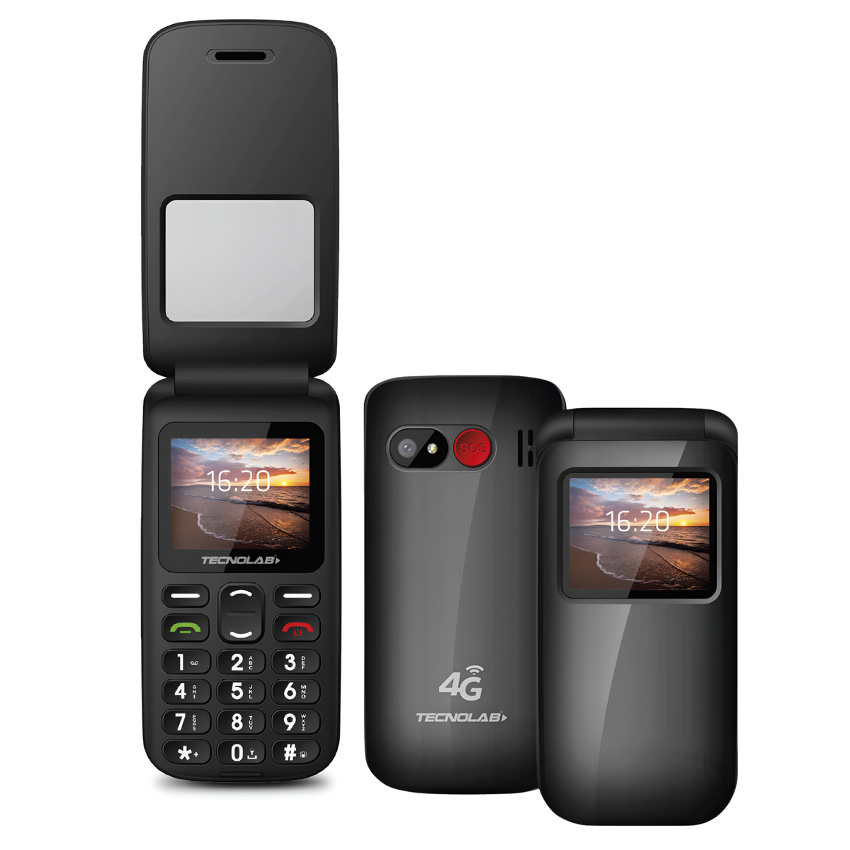 Teléfono Senior Adulto Mayor Tipo Almeja Modo S.O.S 4G 456BK