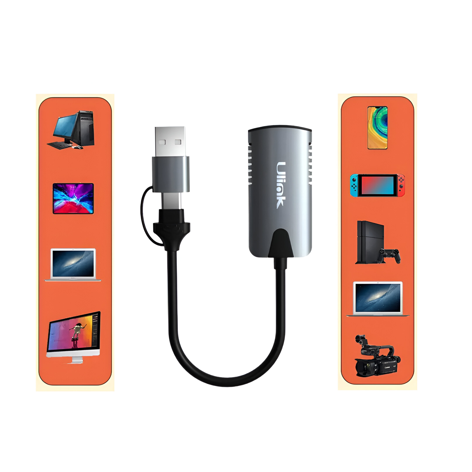 Tarjeta Capturadora de Video 4K HDMI a USB + USB-C UL-ADV2