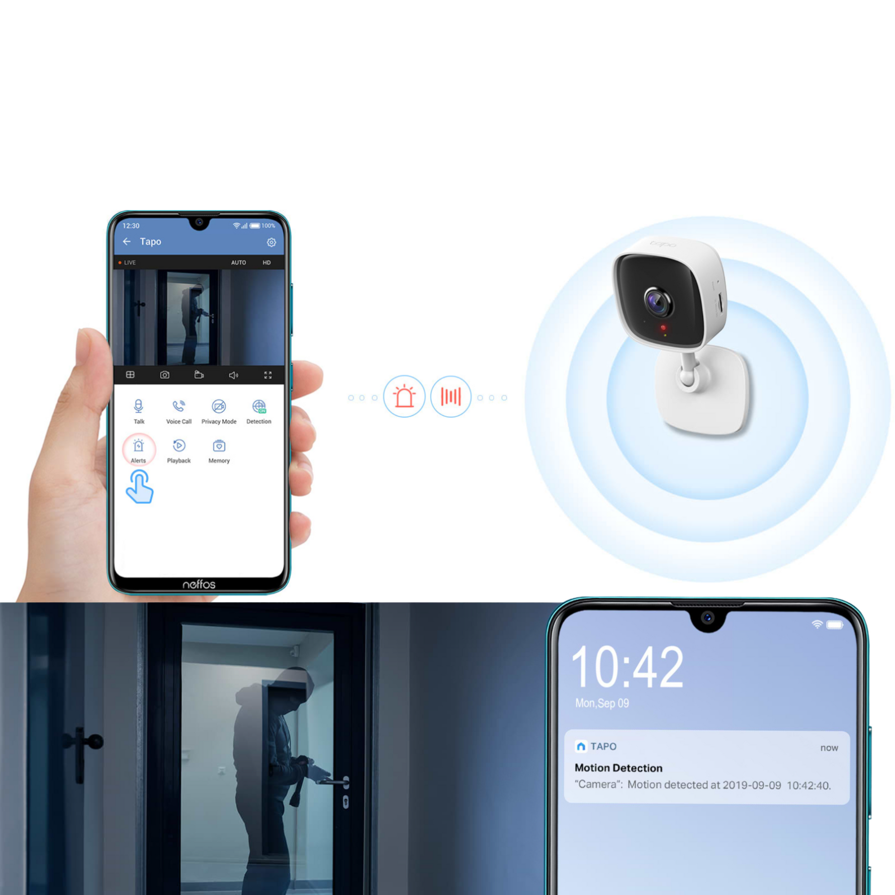 Cámara De Seguridad Wifi Tp-Link 1080P Full HD Tapo C100