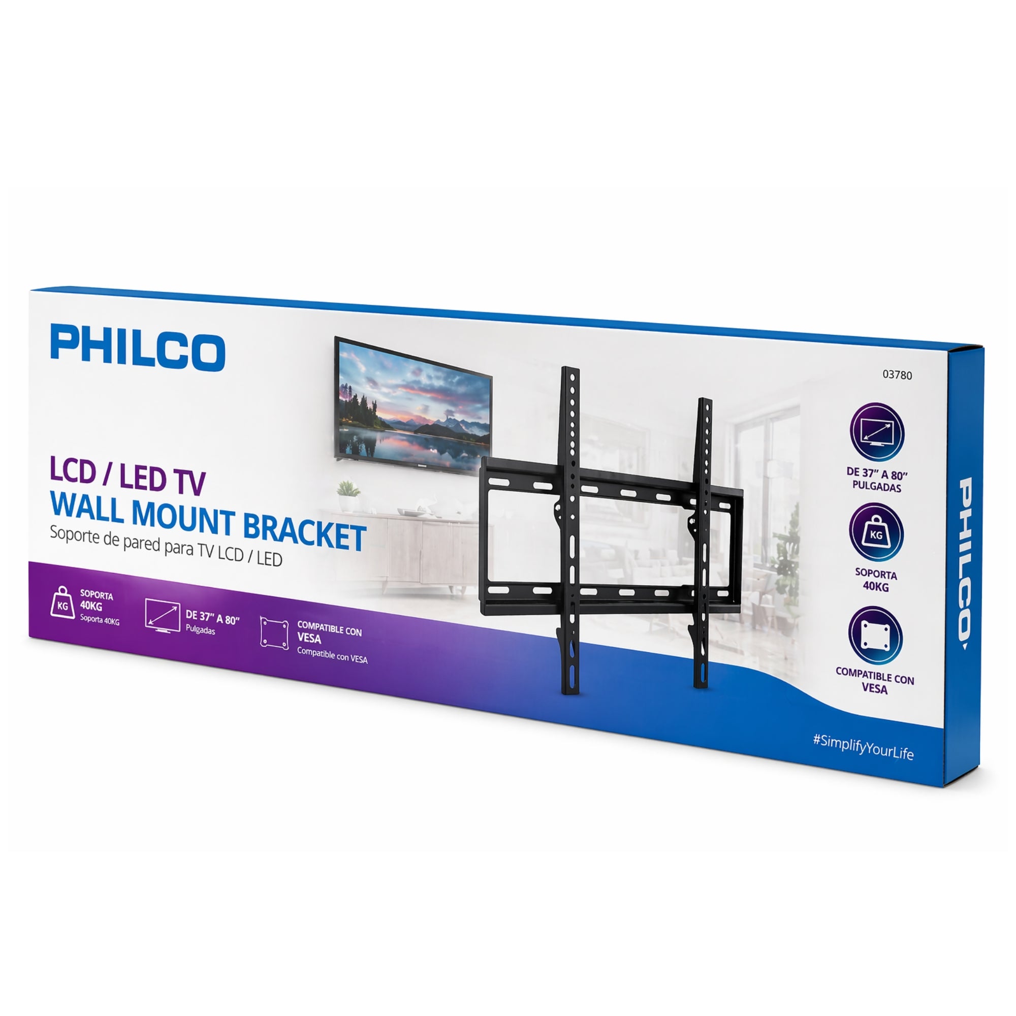 Soporte de TV Fijo de 37” a 80" Reforzado 40 KG Max 03780