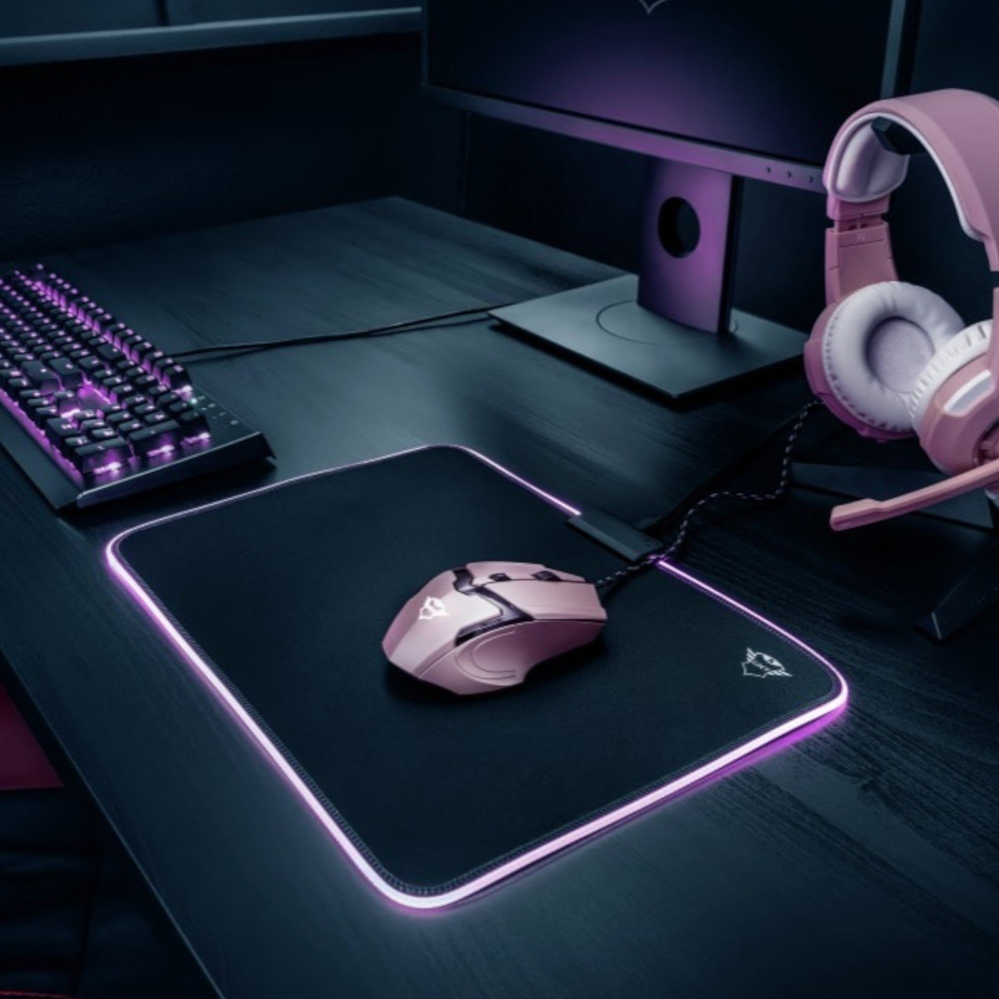 Mouse Gamer Rosado Trust Gxt 101P Retro-iluminado