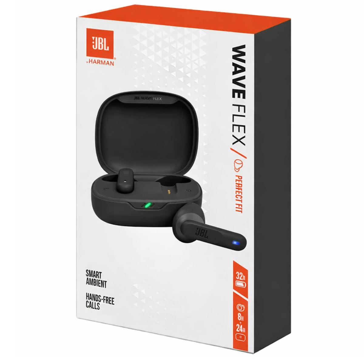 Audífonos Bluetooth JBL Wave Flex Black 32Hrs Deep Bass IP54