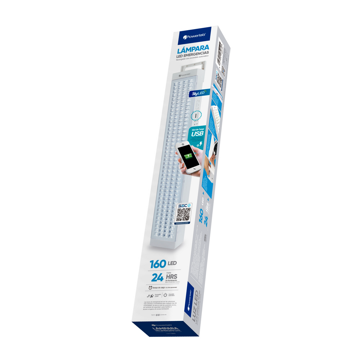 Lampara de Emergencia Recargable 160 LED 24Hrs con Powerbank