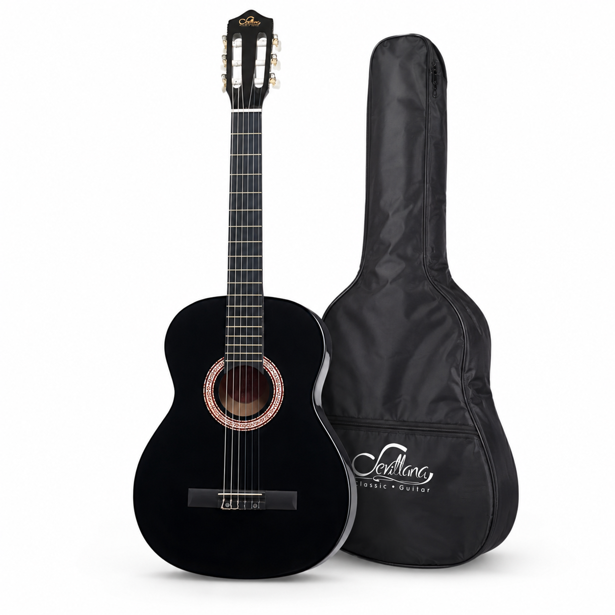 Guitarra Clásica Sevillana 39” Negro con Alma + Funda 8448