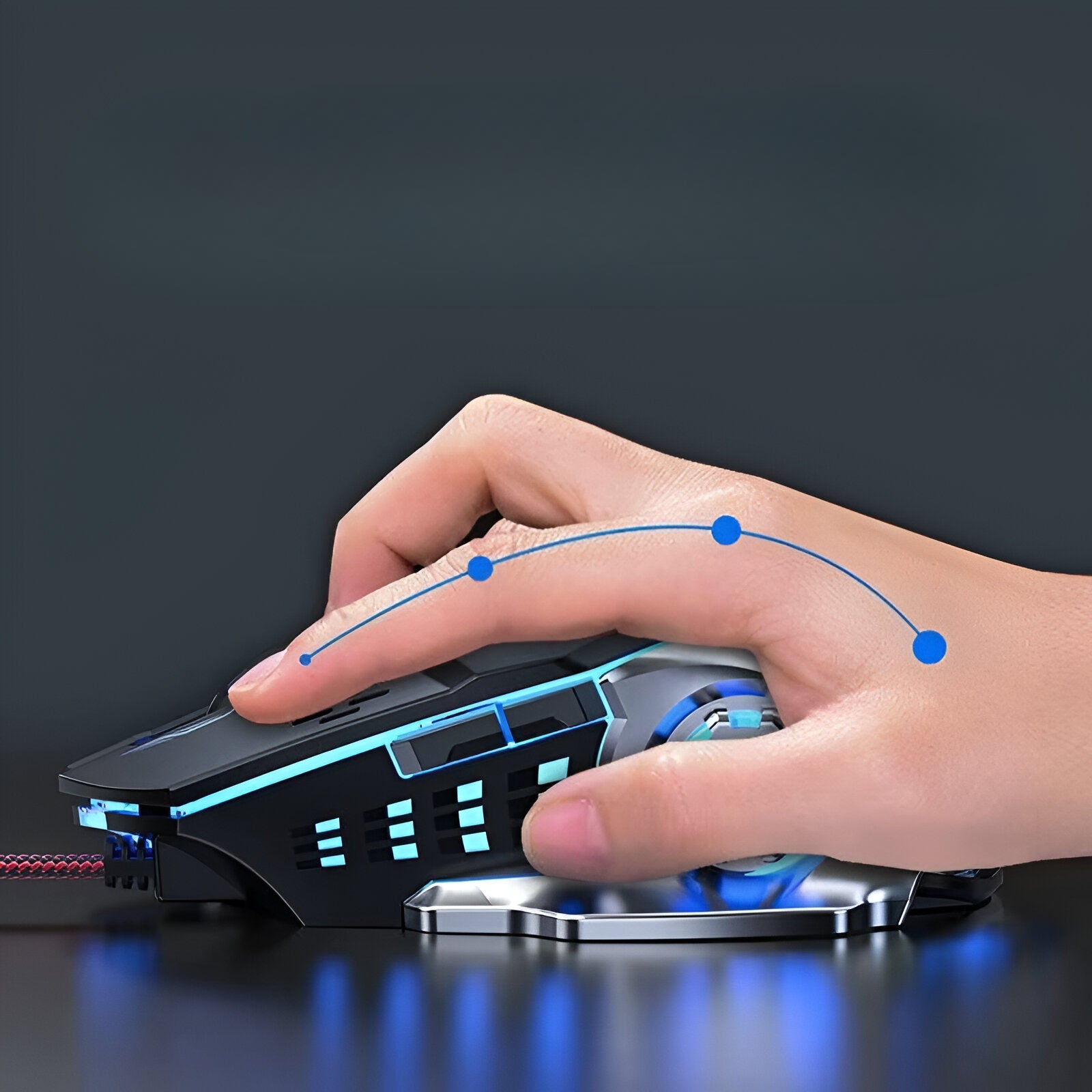 Mouse Gamer Reptilex 5 Botones Retroiluminado RX0005 3200DPI