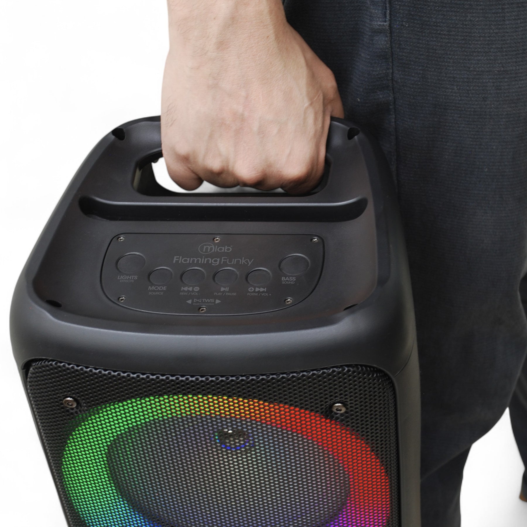 Parlante Portatil Bluetooth 5 TWS RGB Funky Flaming 20 RMS