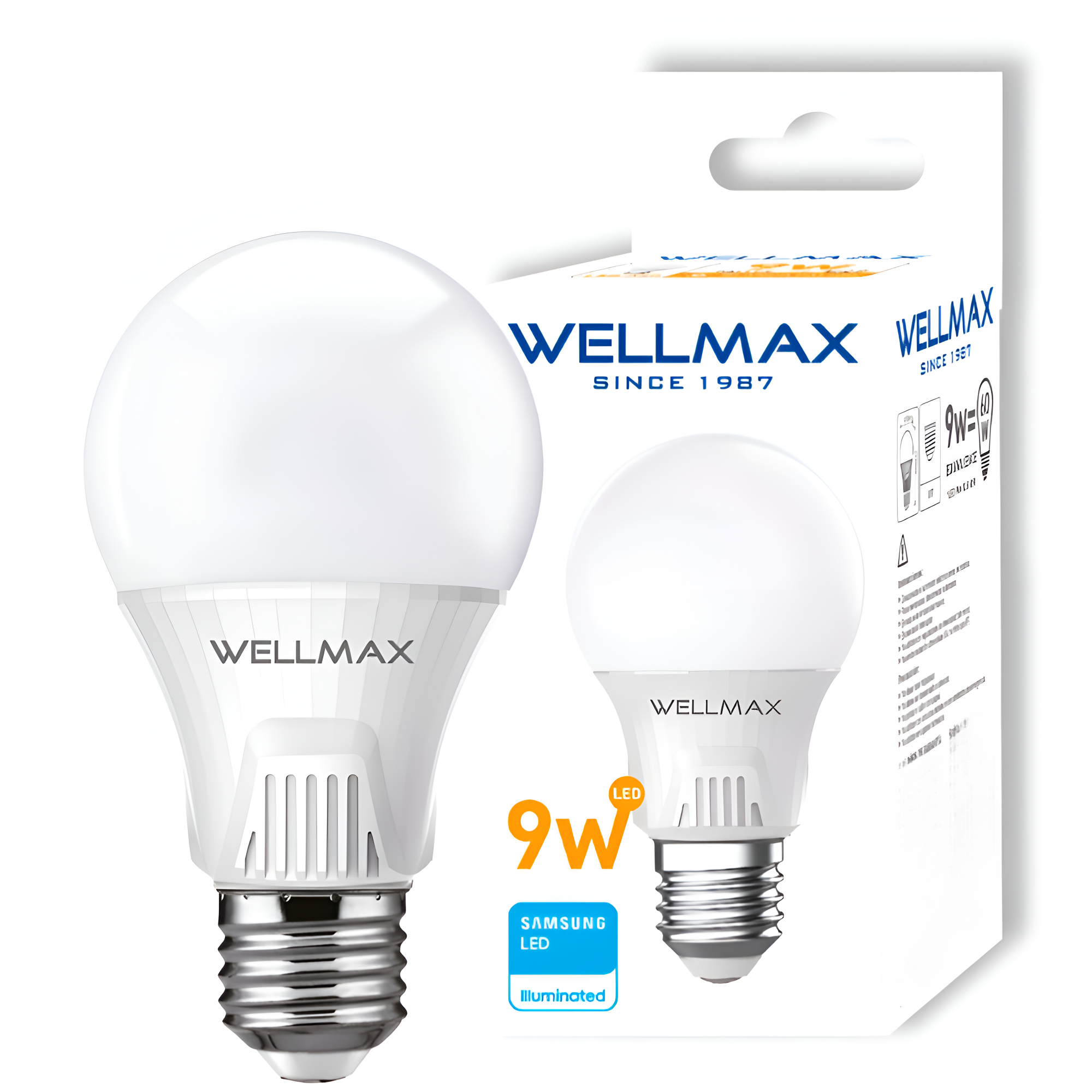 Ampolleta LED Wellmax E-27 9W Luz Calida 810Lm LED Samsung