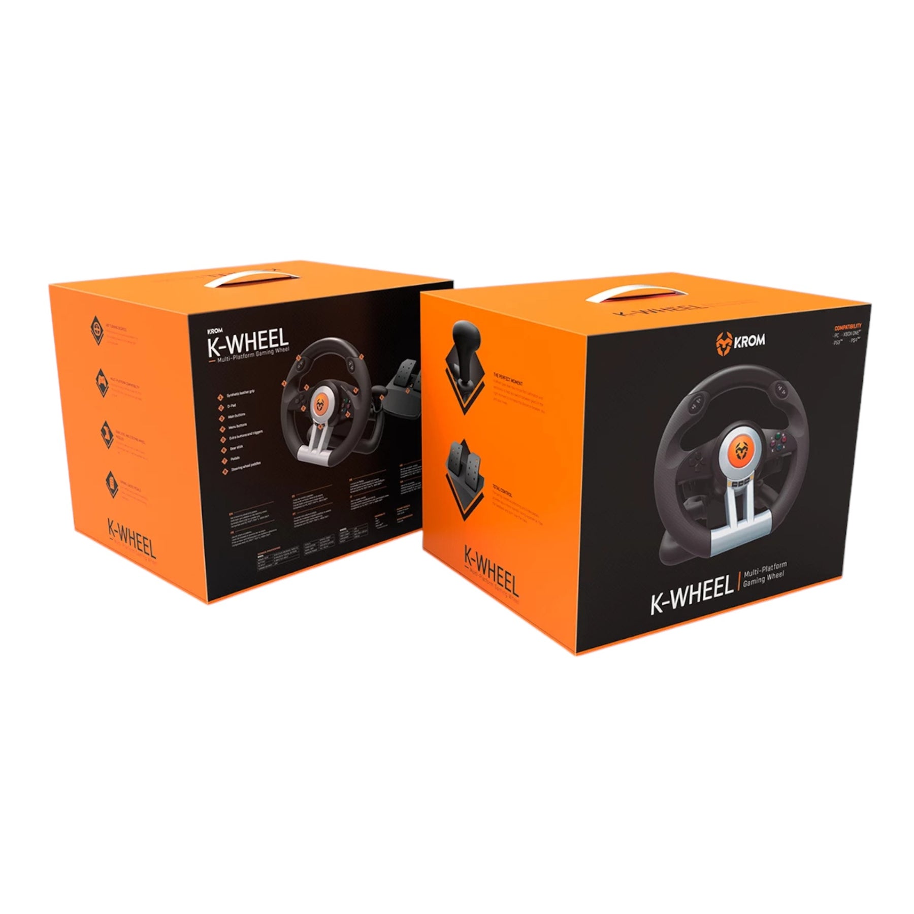 Kit Volante Con Pedales Krom K-Wheel Premium Ps4 Xbox One PC