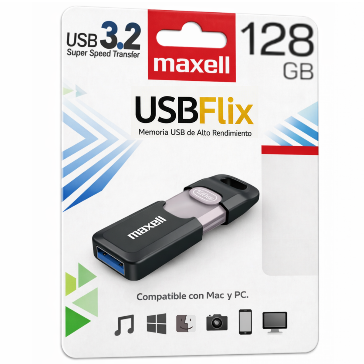 Pendrive Maxell Flix 128GB USB 3.2 High Speed