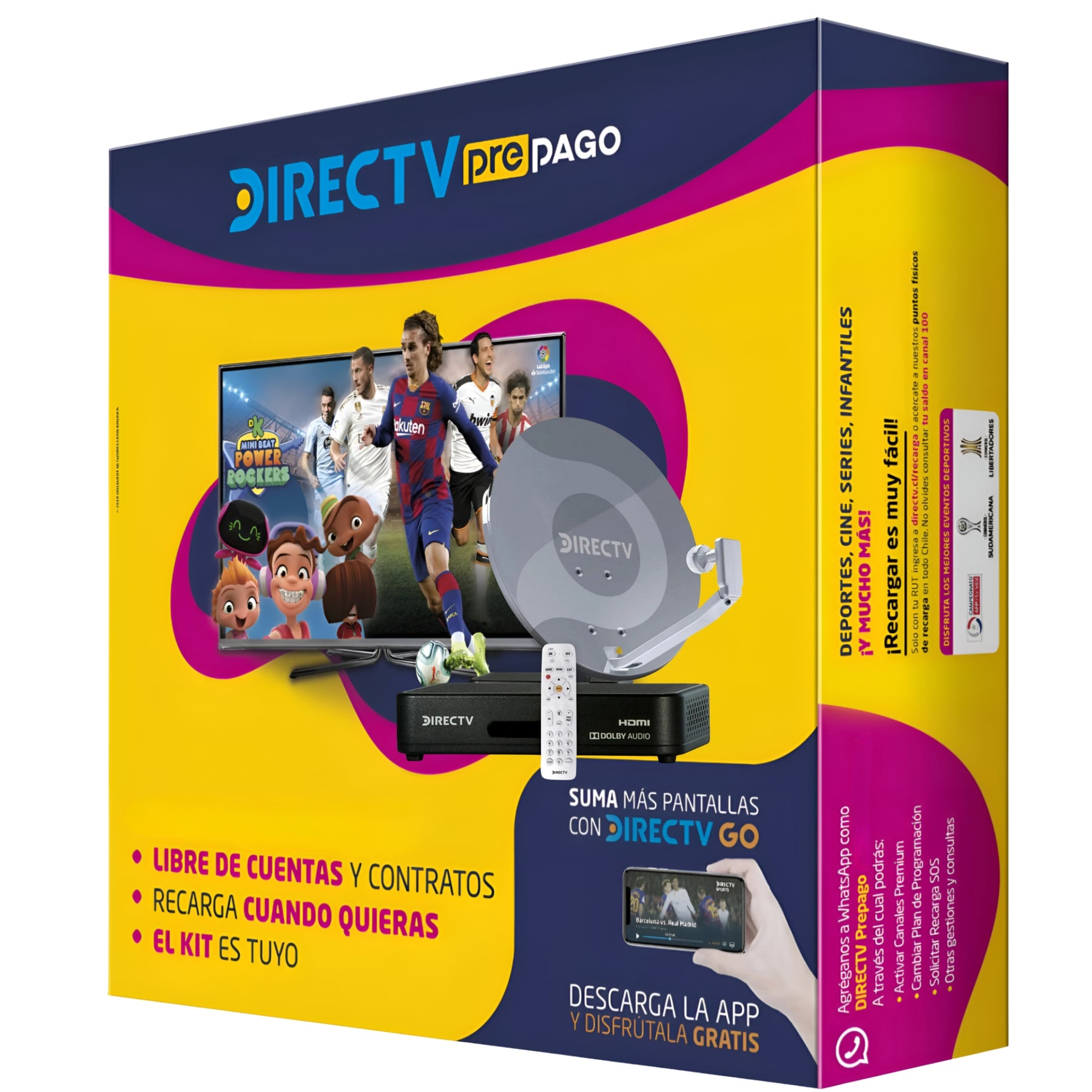 Antena DirecTV Prepago Satelital HD Kit FULL + 2 Directv GO