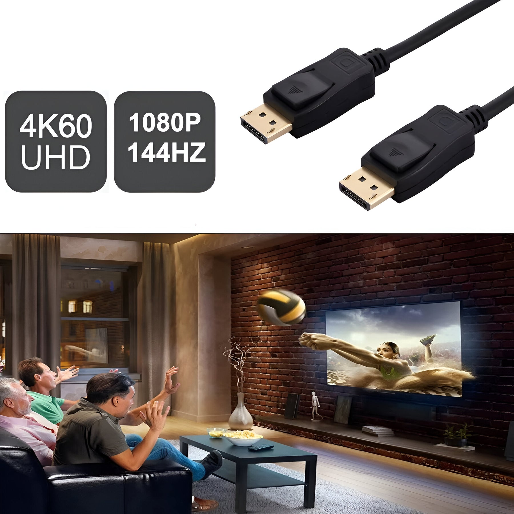 Cable DisplayPort 4K UHD + HDR 3D / 60HZ Ulink 1.8M 0150154