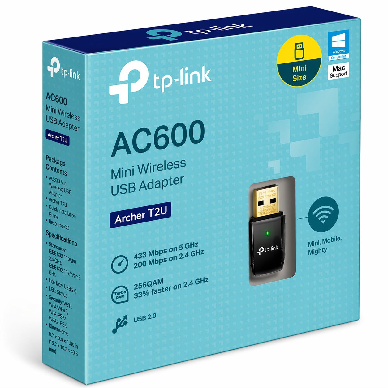 Adaptador Wifi Usb Tp-Link Doble Banda Full Speed 600 Mbps Archer T2U