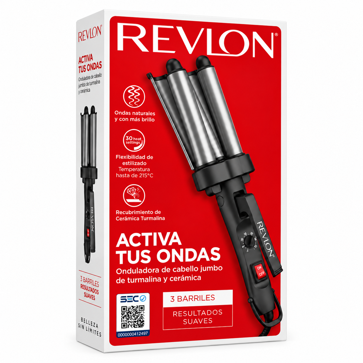 Ondulador de Cabello Revlon Jumbo Turmaline & Ceramic RV084L