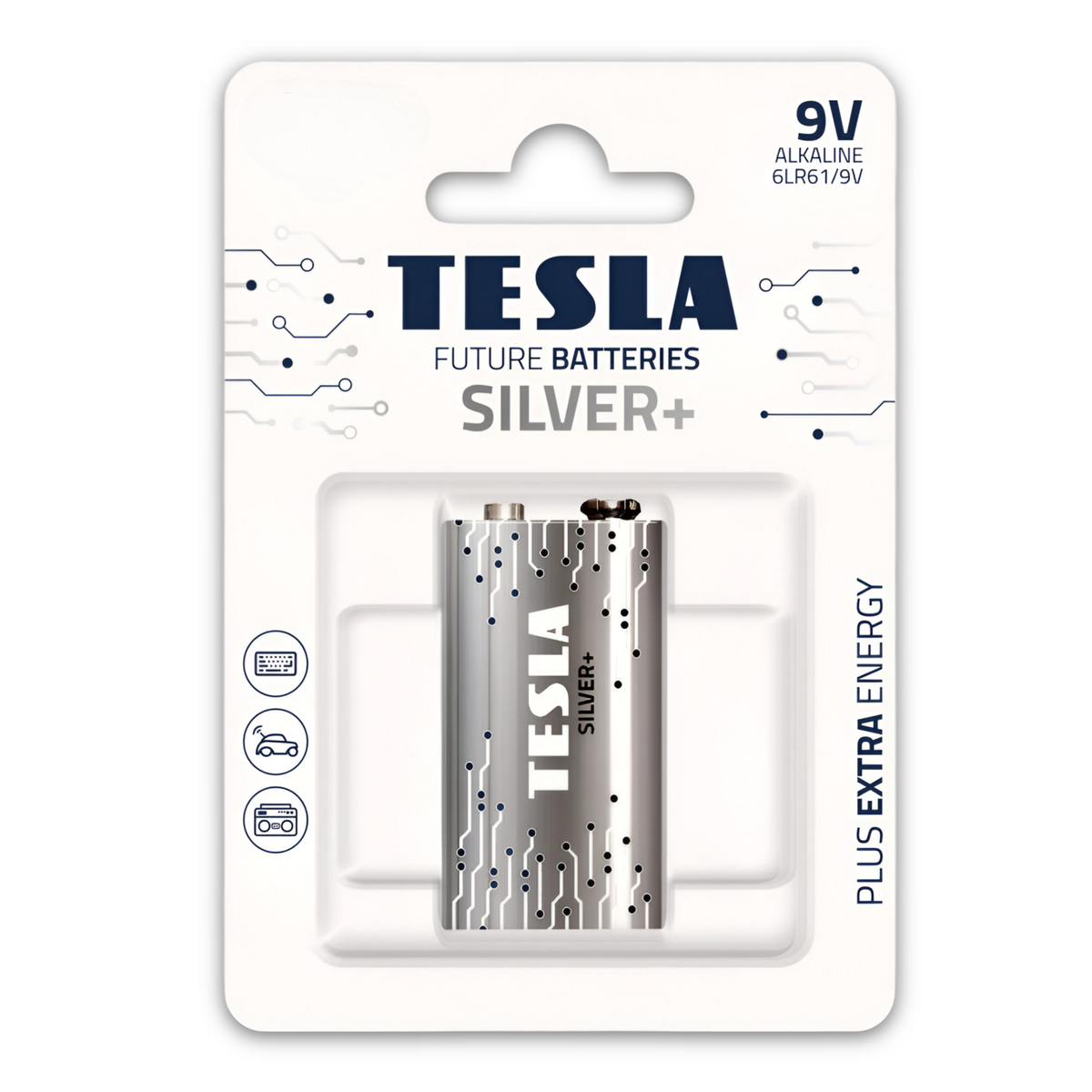 Pack 12 Baterías 9V Tesla Silver+ Alcalina High Power