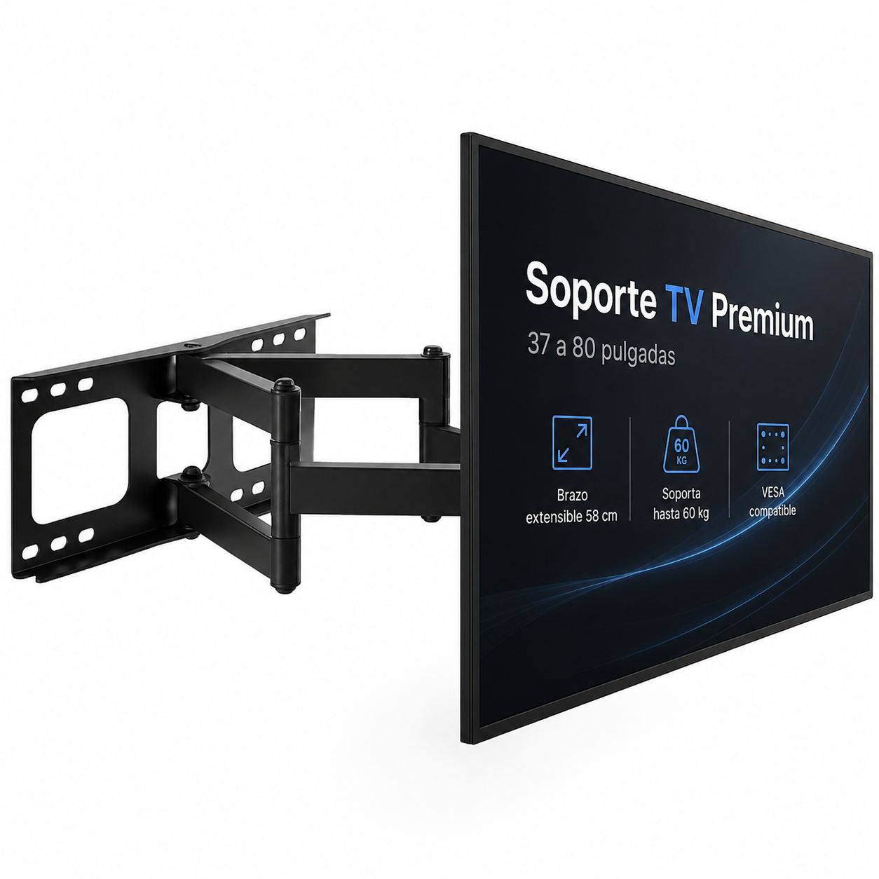 Soporte de TV Premium con Brazo de 58cm para TV de 32” a 80"