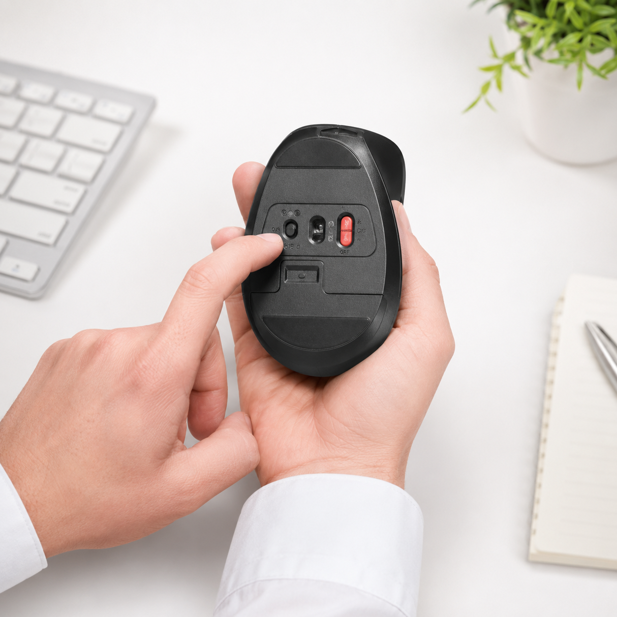 Mouse Inalámbrico Vertical Ergonómico Bayo+ Bluetooth / USB