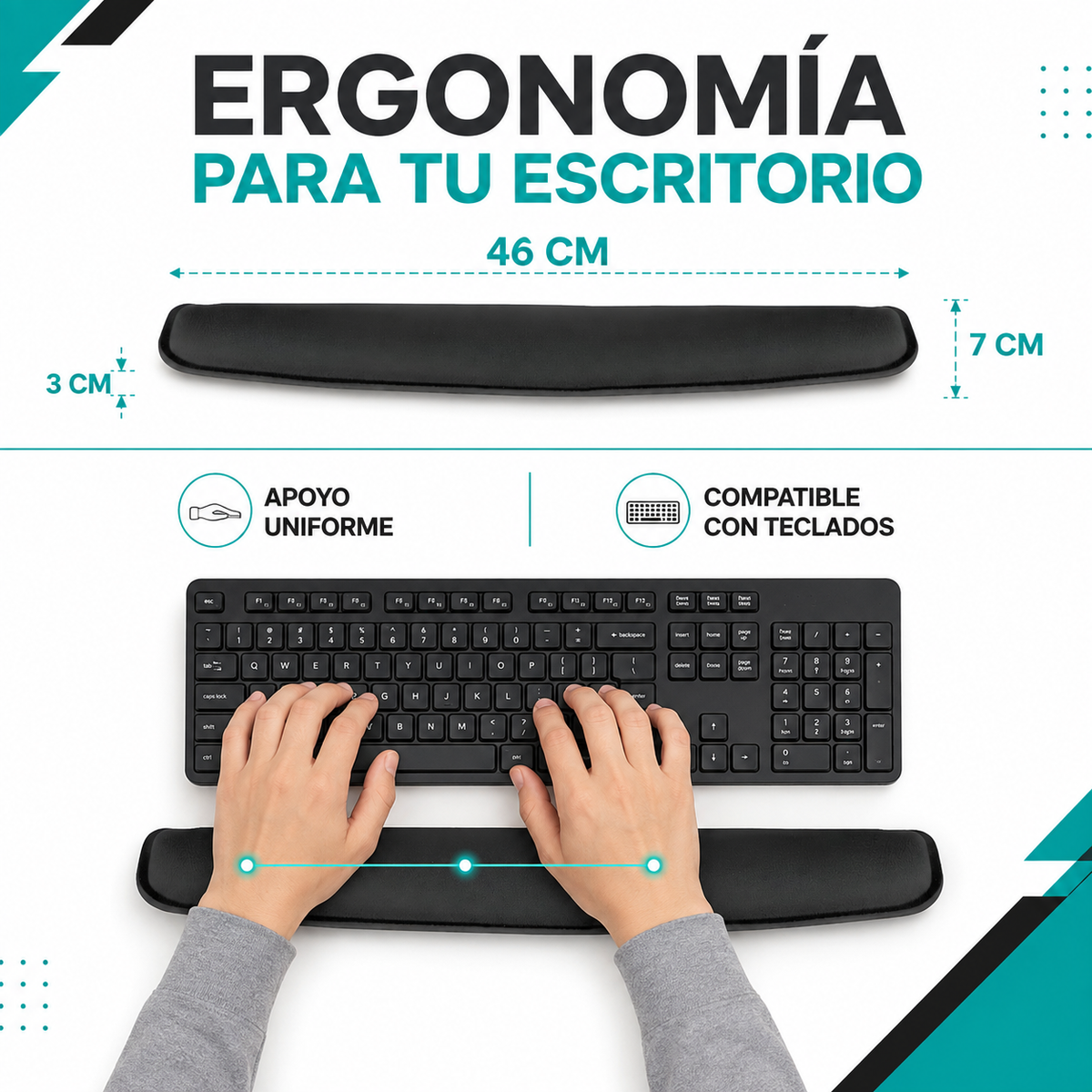 Apoya Muñecas Para Teclado Ultra Ergonómico Wrist Rest 00250