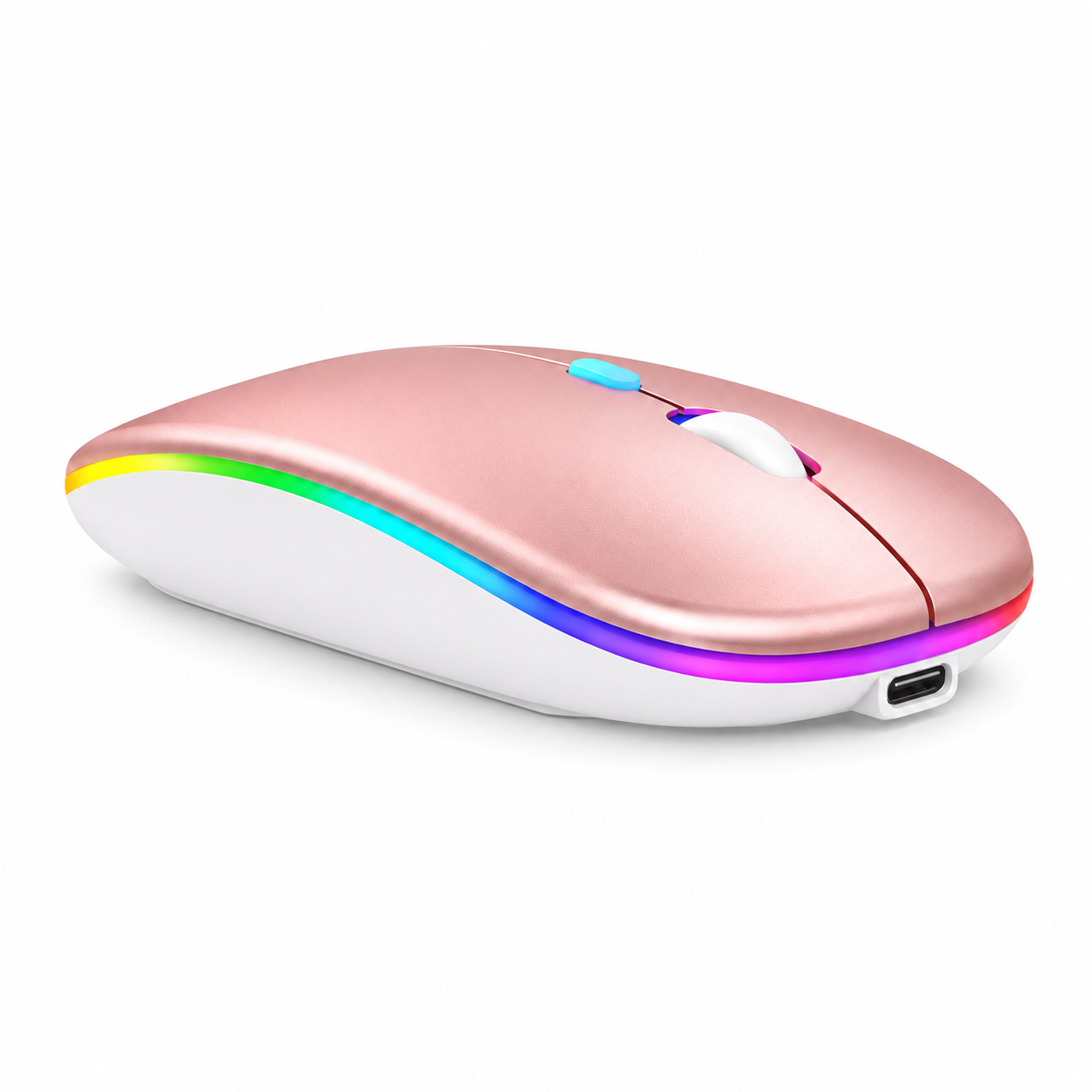Mouse Dual Inalámbrico Rosado Recargable Bluetooth + USB 2G