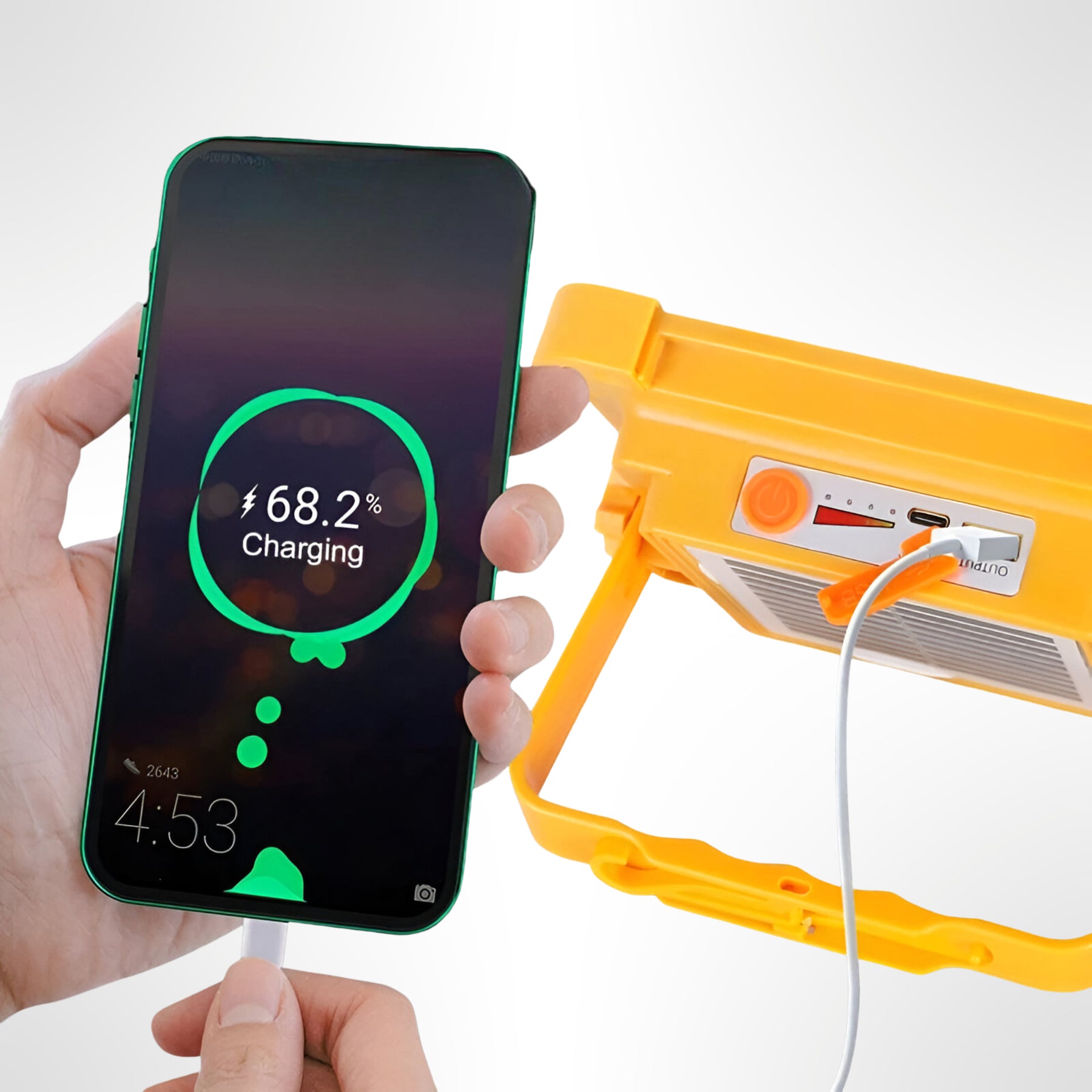 Foco Solar Portátil 100W + Cargador de Smartphone USB 175096