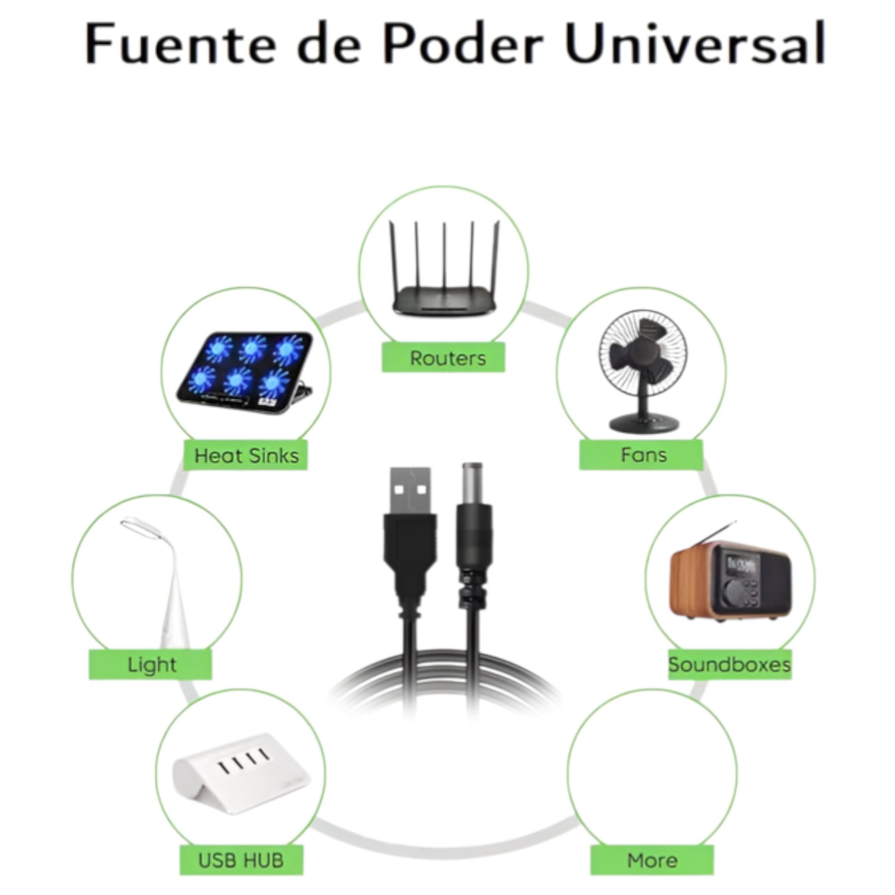 Transformador Universal de 12V / 1A / 12W con 8 Conectores