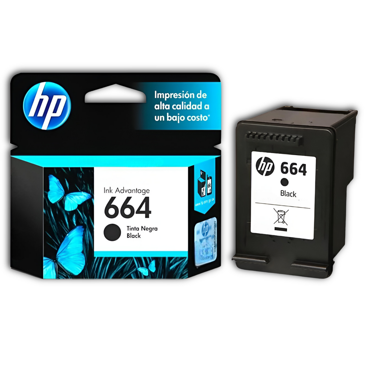 Tinta HP 664 Negra Cartridge Original F6V29AL Black 2ML