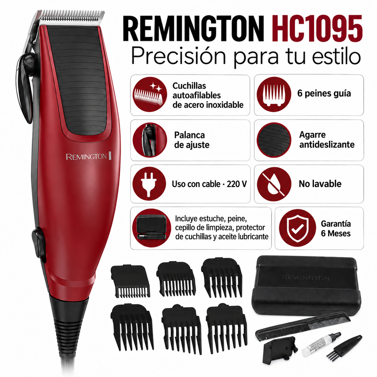 Cortadora De Cabello Remington HC1095 Autoafilable Inox.