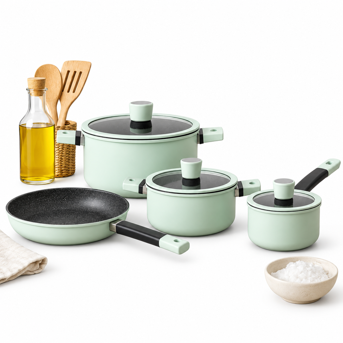 Pack Batería de Cocina Profesional KW Forged Aluminum Mint