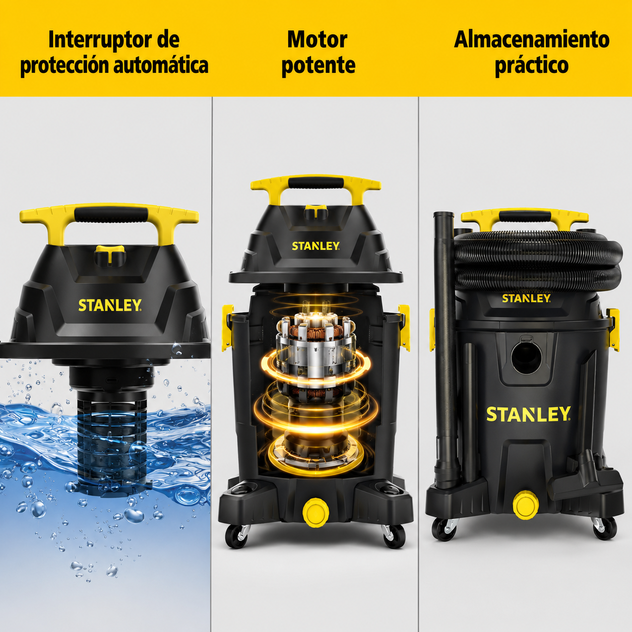 Aspiradora Stanley 5HP Función Seco & Húmedo 30L 19117 Black