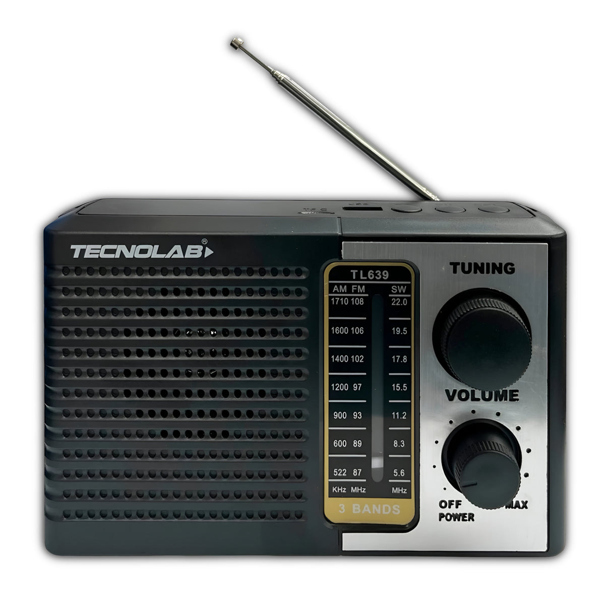 Radio Portátil AM/ FM/ SW Recargable +Pilas + Luz LED 5W RMS