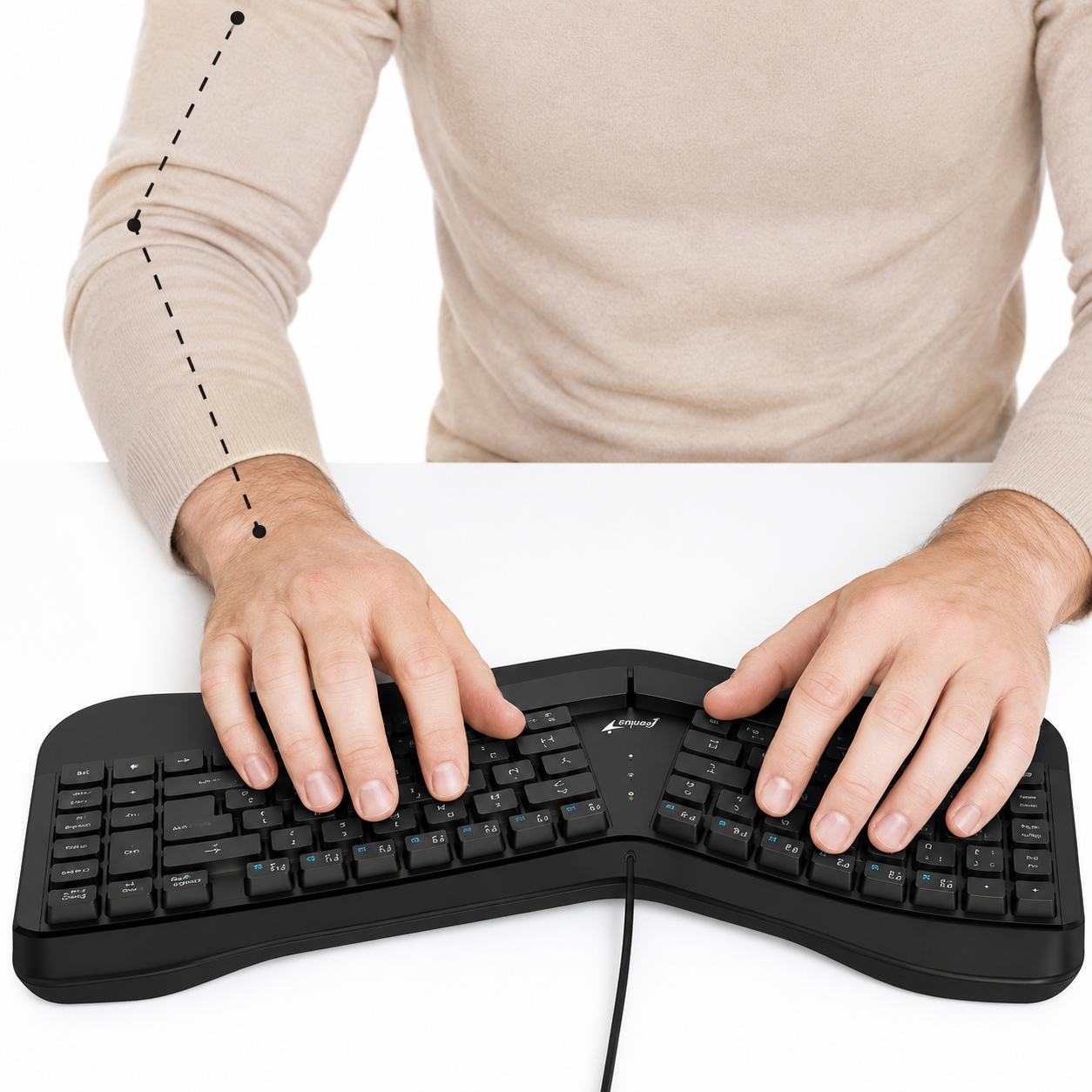 Teclado Ergonómico con apoya Muñecas Enterprise Copilot AI