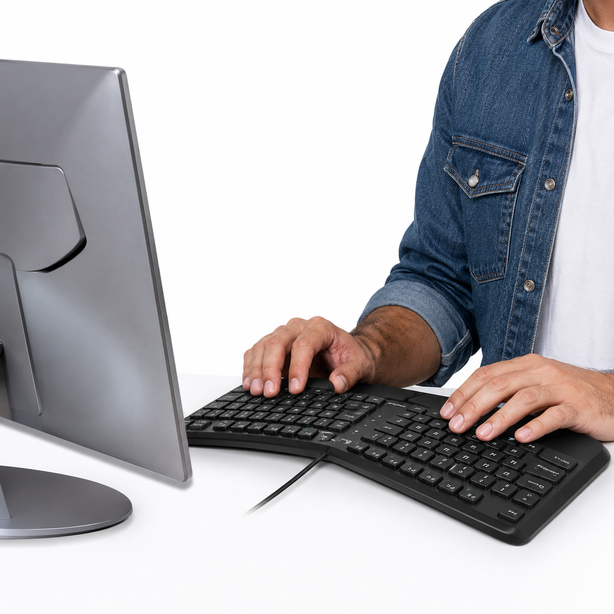 Teclado Ergonómico con apoya Muñecas Enterprise Copilot AI
