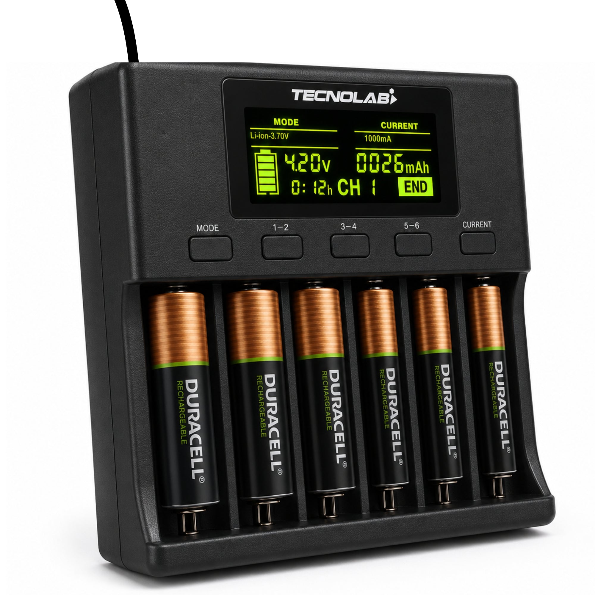Cargador de Pilas Universal Carga Rápida para 6 Pilas TL110