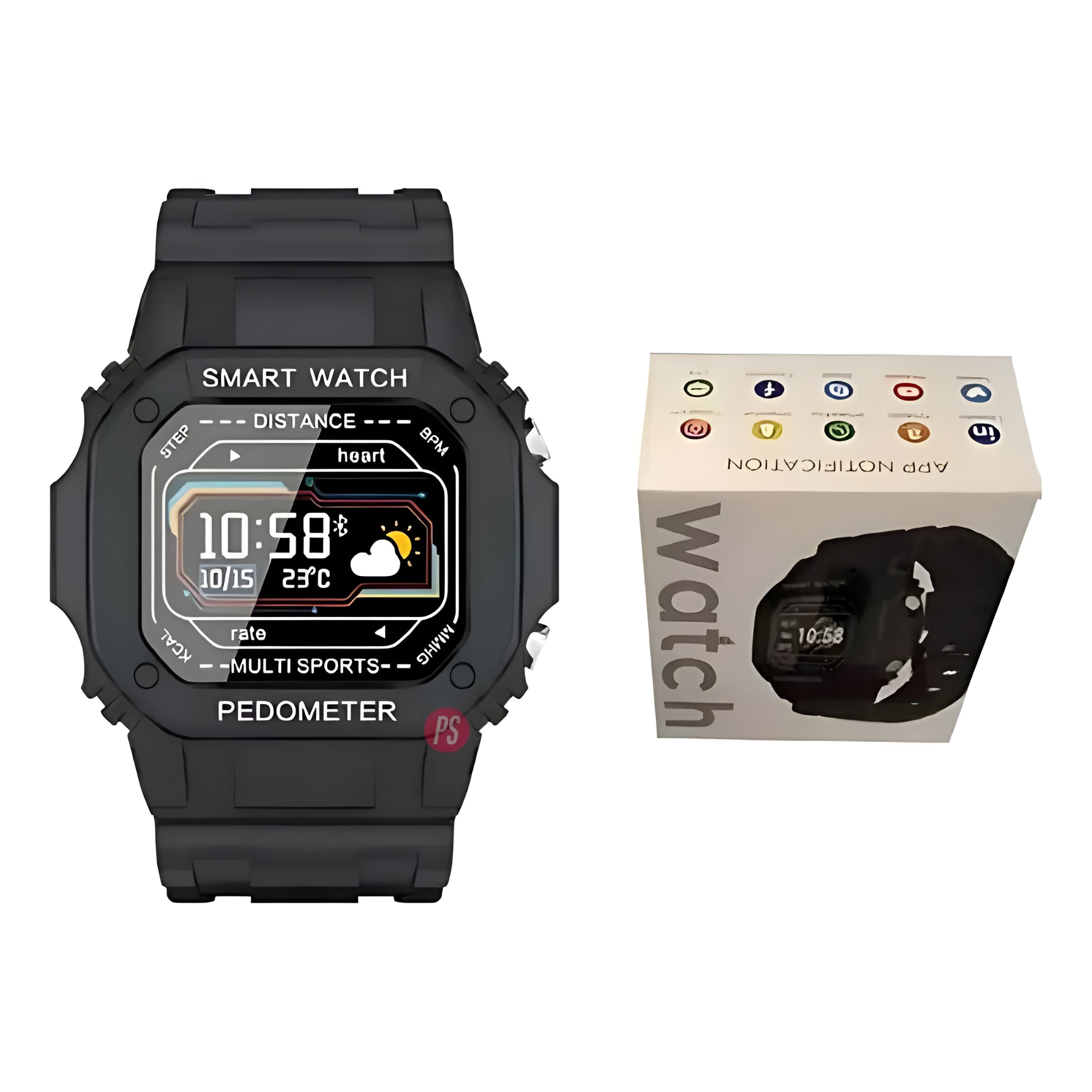 Smartwatch Deportivo i2 Waterproof Multiplataformas Black