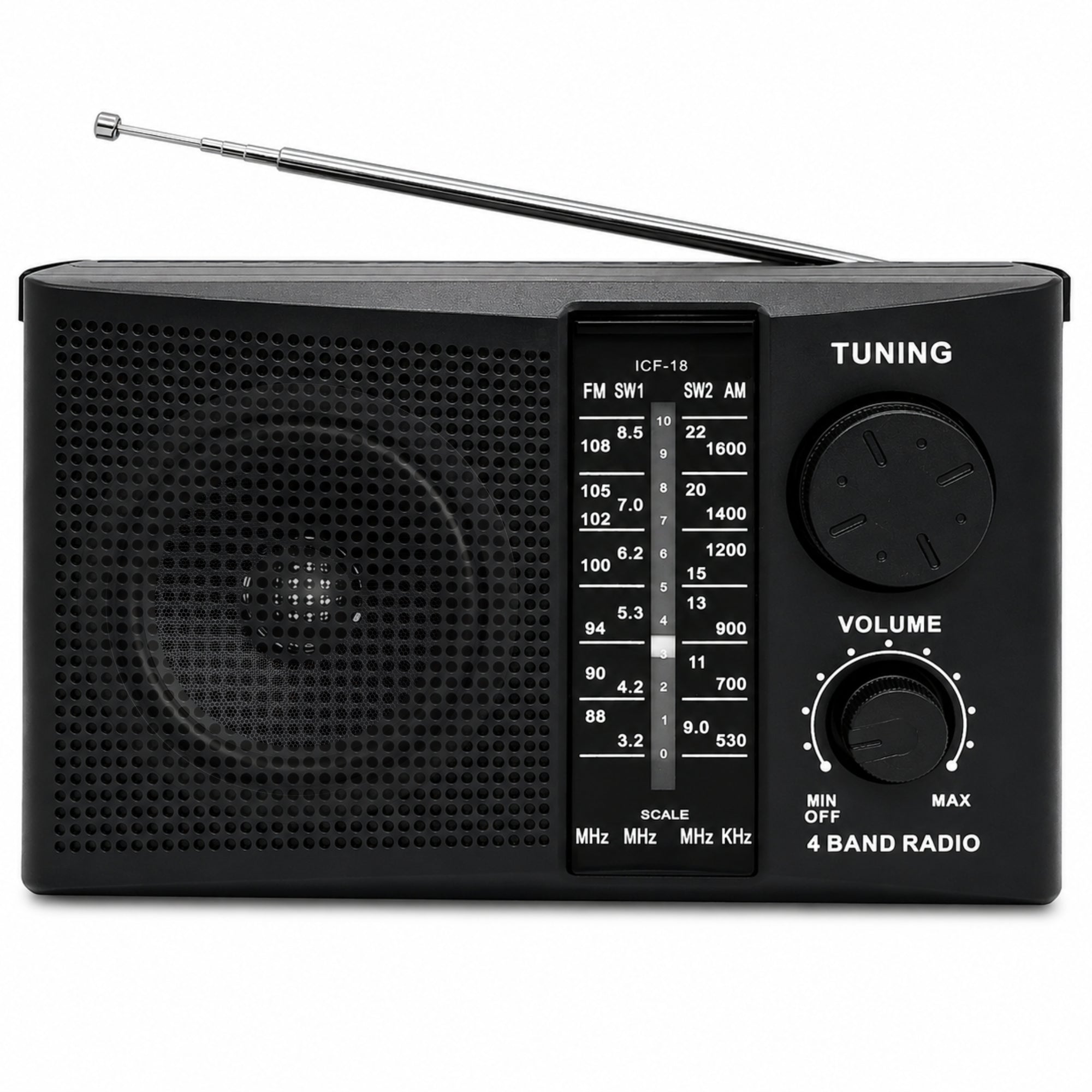 Radio AM / FM Multibandas Recargable a Pilas y Corriente 18R
