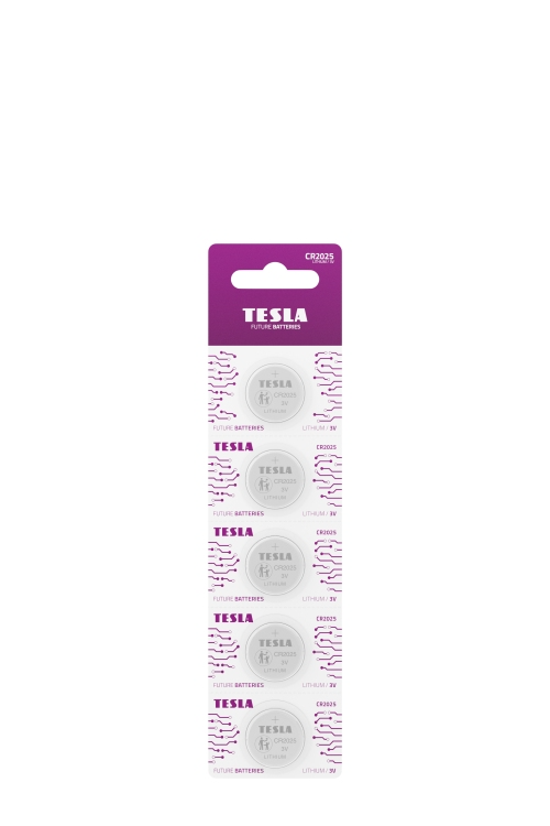 Pack de 5 Pilas CR2025 TESLA Lithium Line