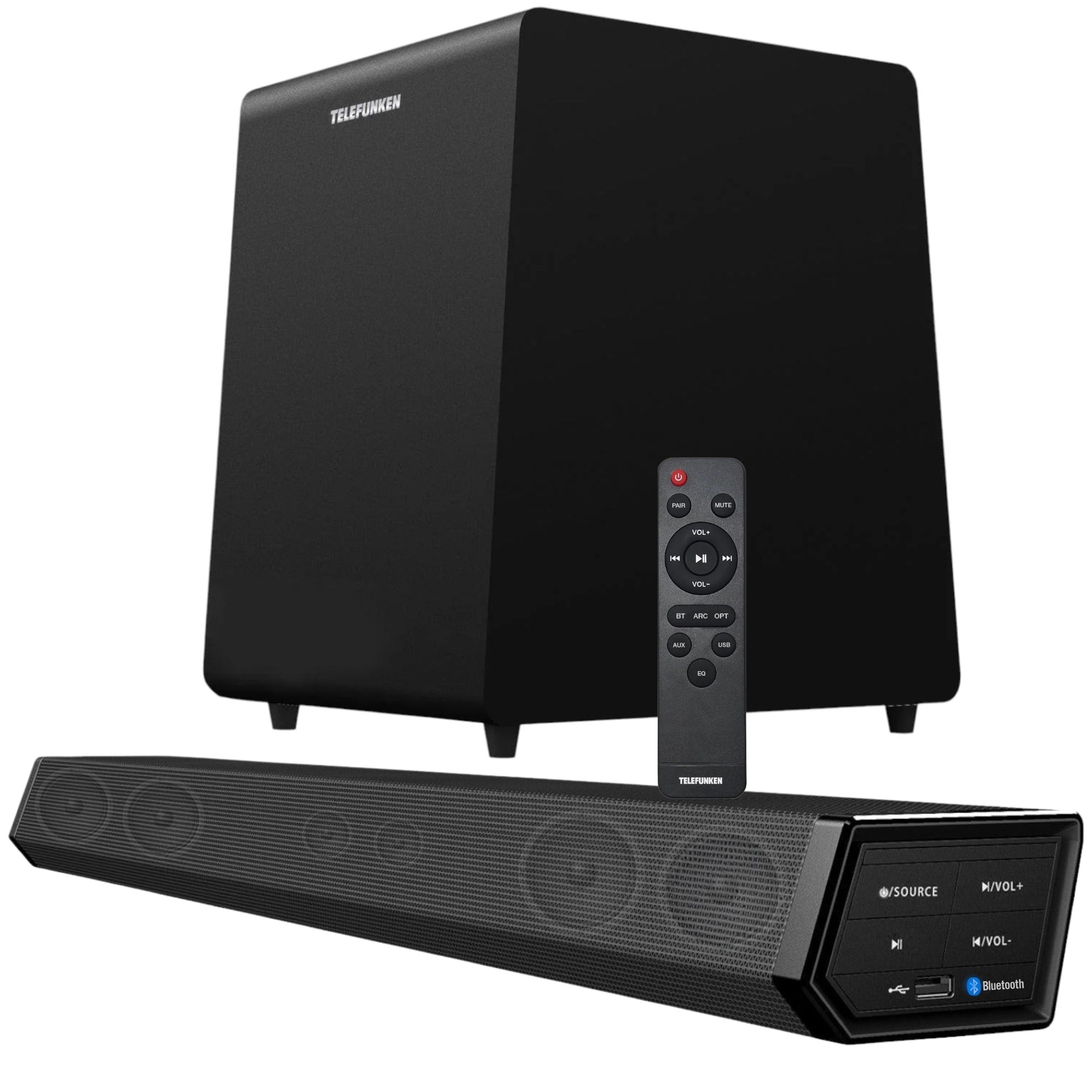 Soundbar + Subwoofer 8" Wireless Sound System Bluetooth 350W