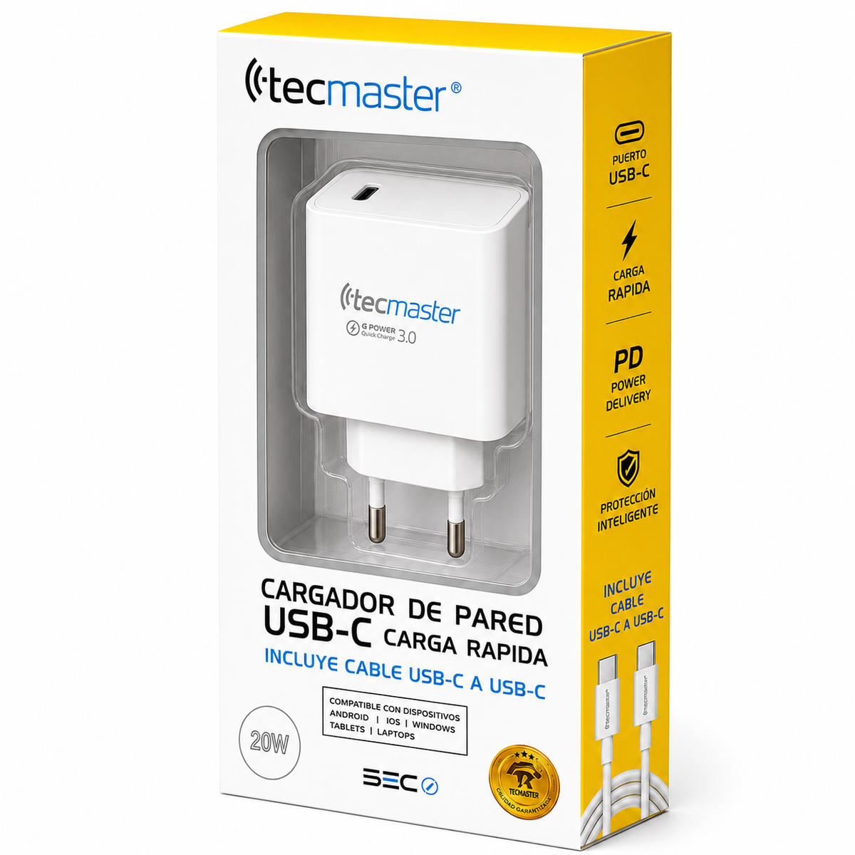 Cargador Type-C Tecmaster Power Delivery 20W SEC TM-200524