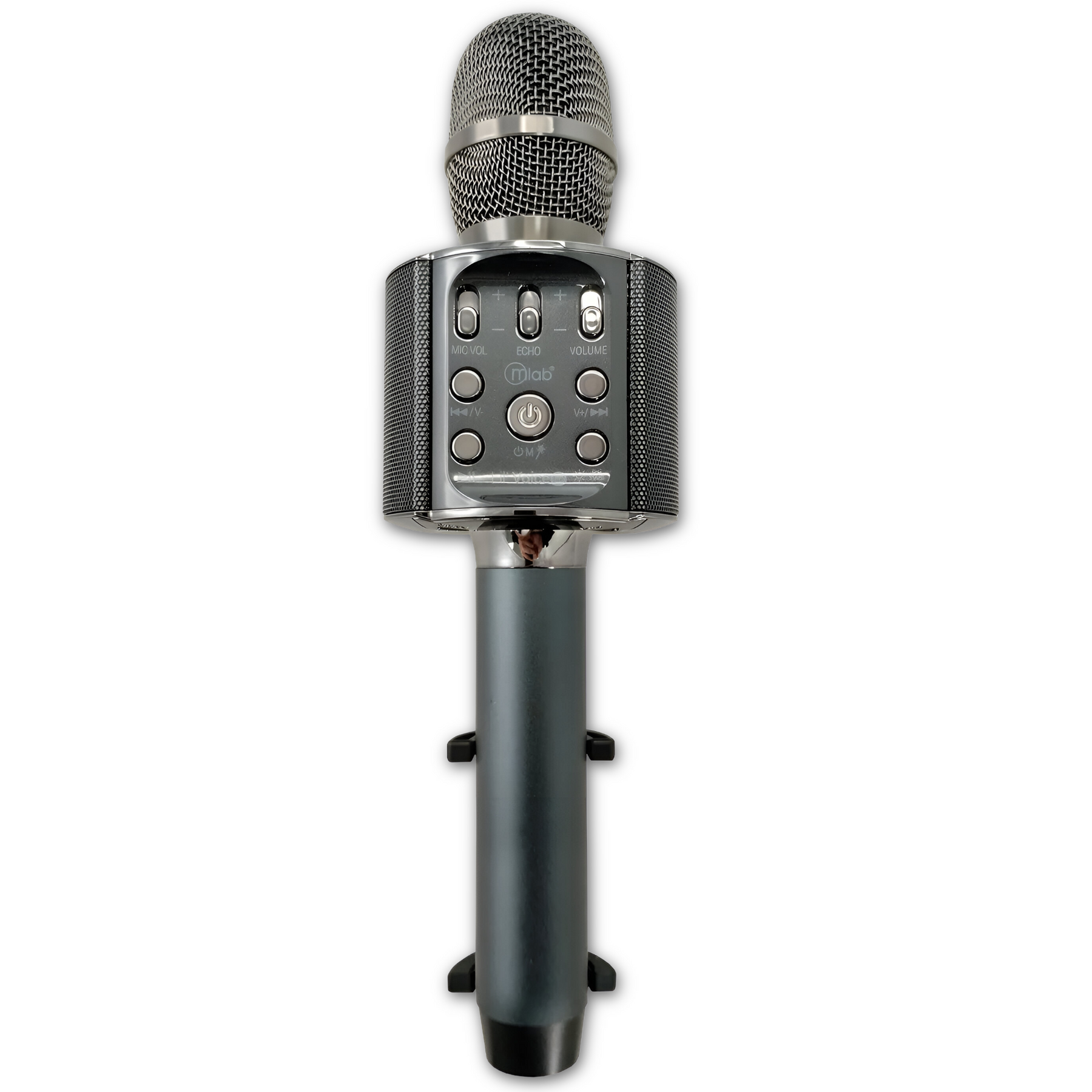 Parlante Portátil Tipo Micrófono c/ Soporte Smartphone Black