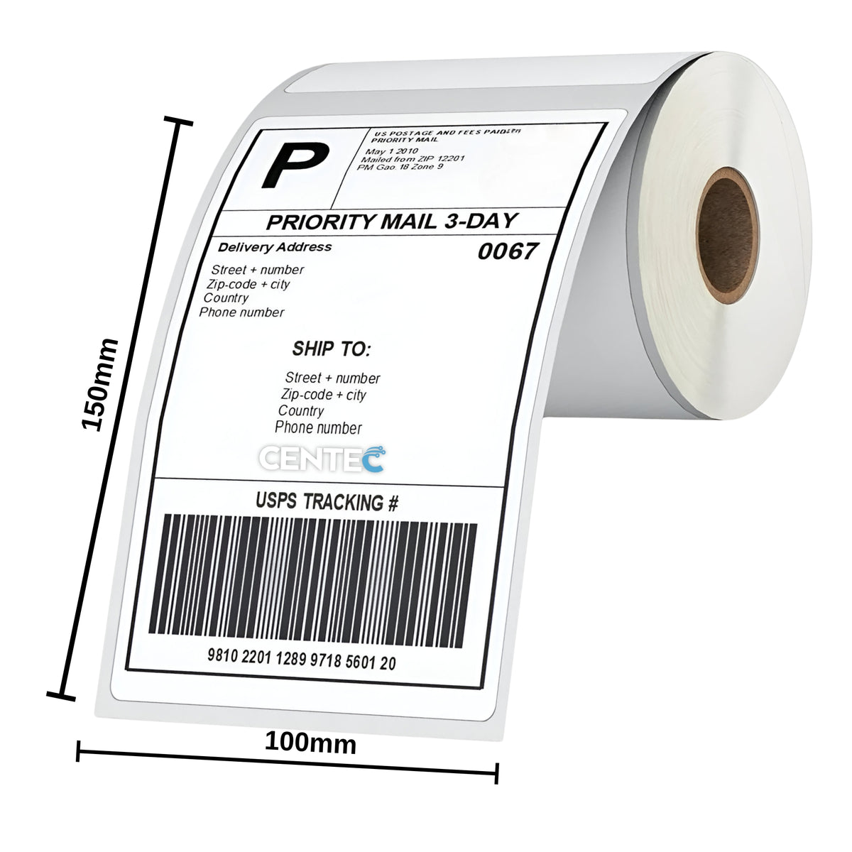 Pack de 5000 Etiquetas Térmicas Autoadhesivas 100x150mm 10UN