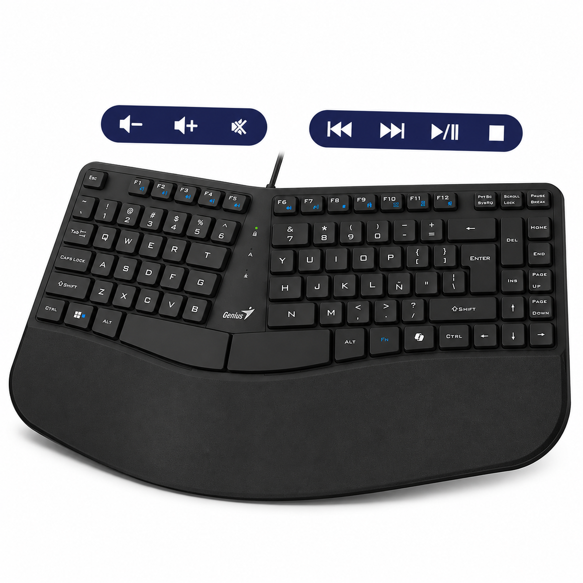 Teclado Ergonómico con apoya Muñecas Enterprise Copilot AI